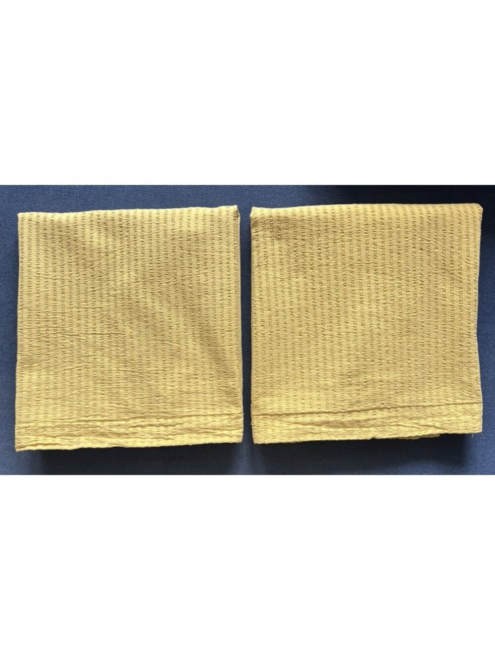 Brooklinen King Pillow Shams Seersucker Mustard Yellow Gold 100% Cotton Portugal - Picture 15 of 15